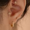 LUNNE 14k Flower Cubic Labret Tragus Piercing (14K Gold) #W06