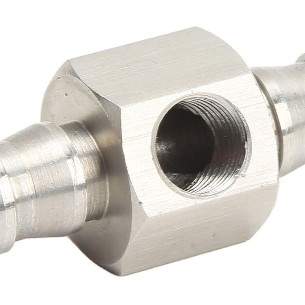 Fuel Line T Fitting Adapter 304 Stainless Steel Pressure Gauge Sensor Adapter with Clamp for Gearboxes Coolant Carburetor Lines 3/8in