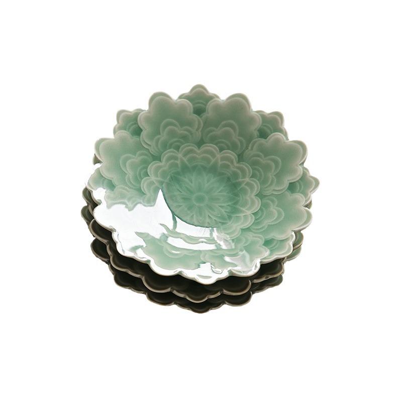 Yue Kiln Celadon Coaster Chinese Creative Handmade Ceramic Cup Holder Tea Holder Tea Ceremony Accessories Heat Insulation Mat