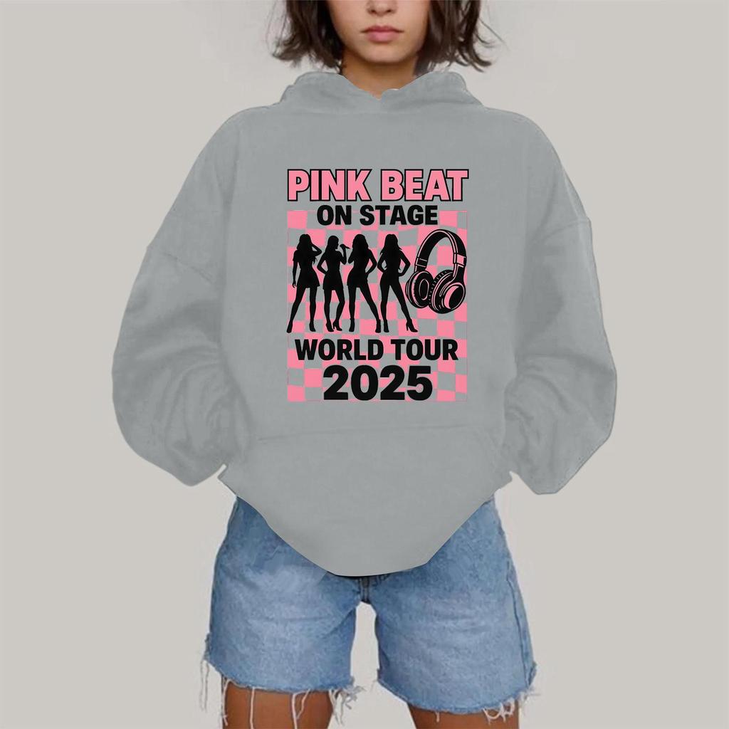 Damen Modisches Lässiges Kapuzen-Langarm-Sweatshirt mit Aufdruck