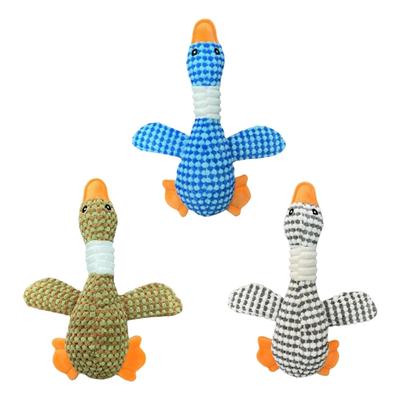 Multifunctional Interactive Dog Toy Plush Wild Geese Shape Teething Plush Toy Teeth Chewer Game Dental Care