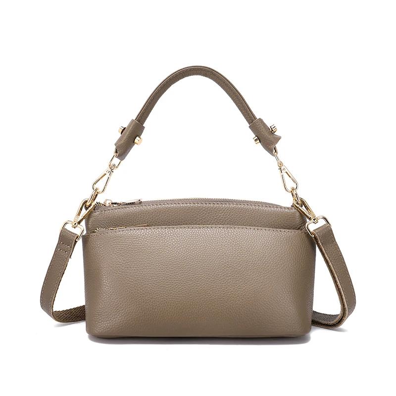 Women Cowhide Genuine Leather Shoulder Bag Lady Luxury Designer Fashi Retro Bags Female Cow Real Leather Handbag for Ladies