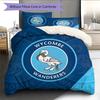 Wycombe Wanderers Pattern Bedding Quilt Set Home Decoration Gift (1 * Duvet Cover + 2 * Pillowcase Without Core)