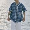MAGOODGAN Shirt 5741 Apron Check Baseball Shirt Jacket