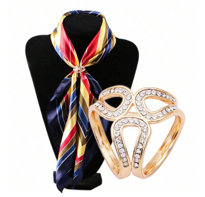 Cross-shaped Silk Scarf Buckle, Hem Knot Buckle