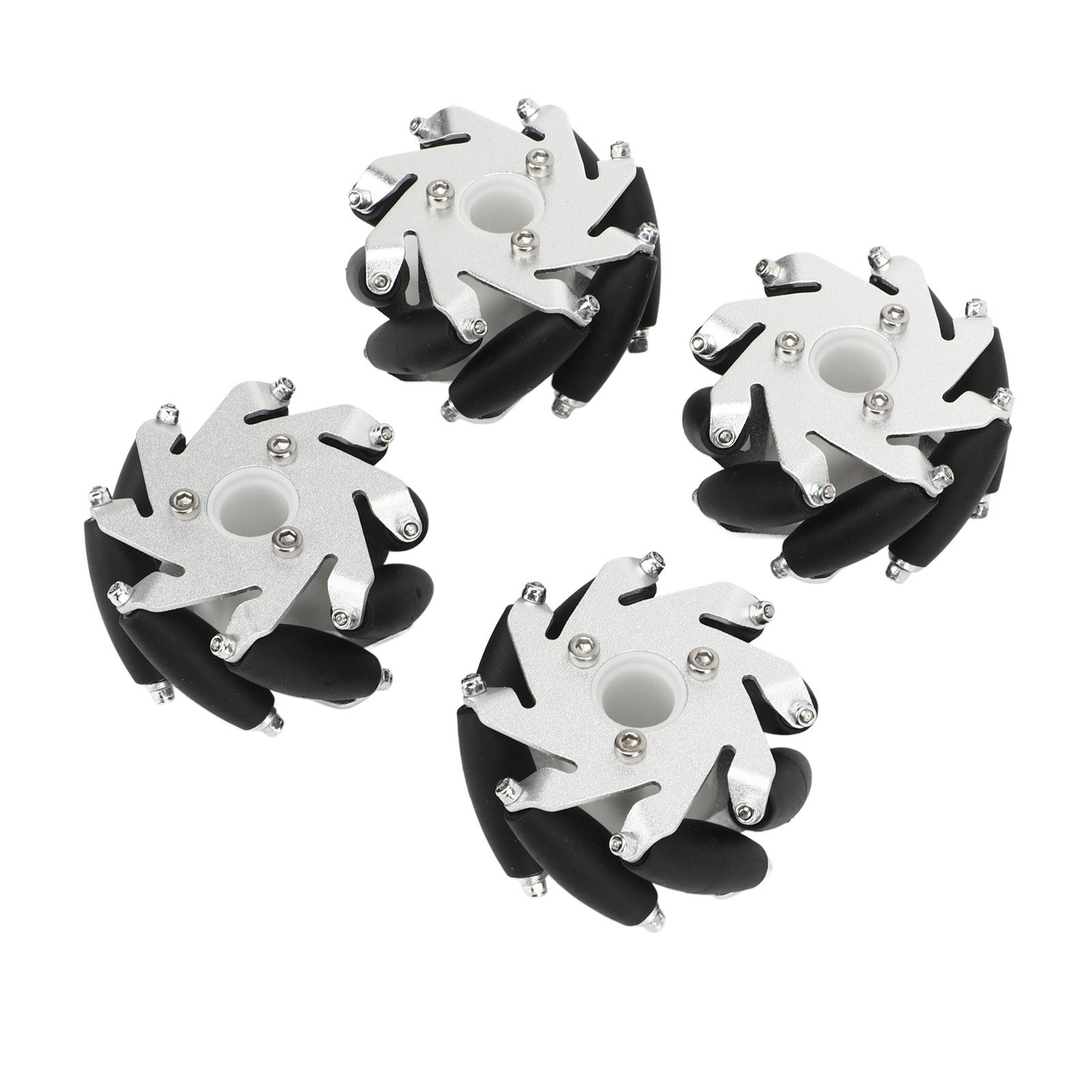 

4Pcs 60mm Omnidirectional Wheel Aluminum Alloy Omni Directional Wheel Set 2 Left 2 Right 14159