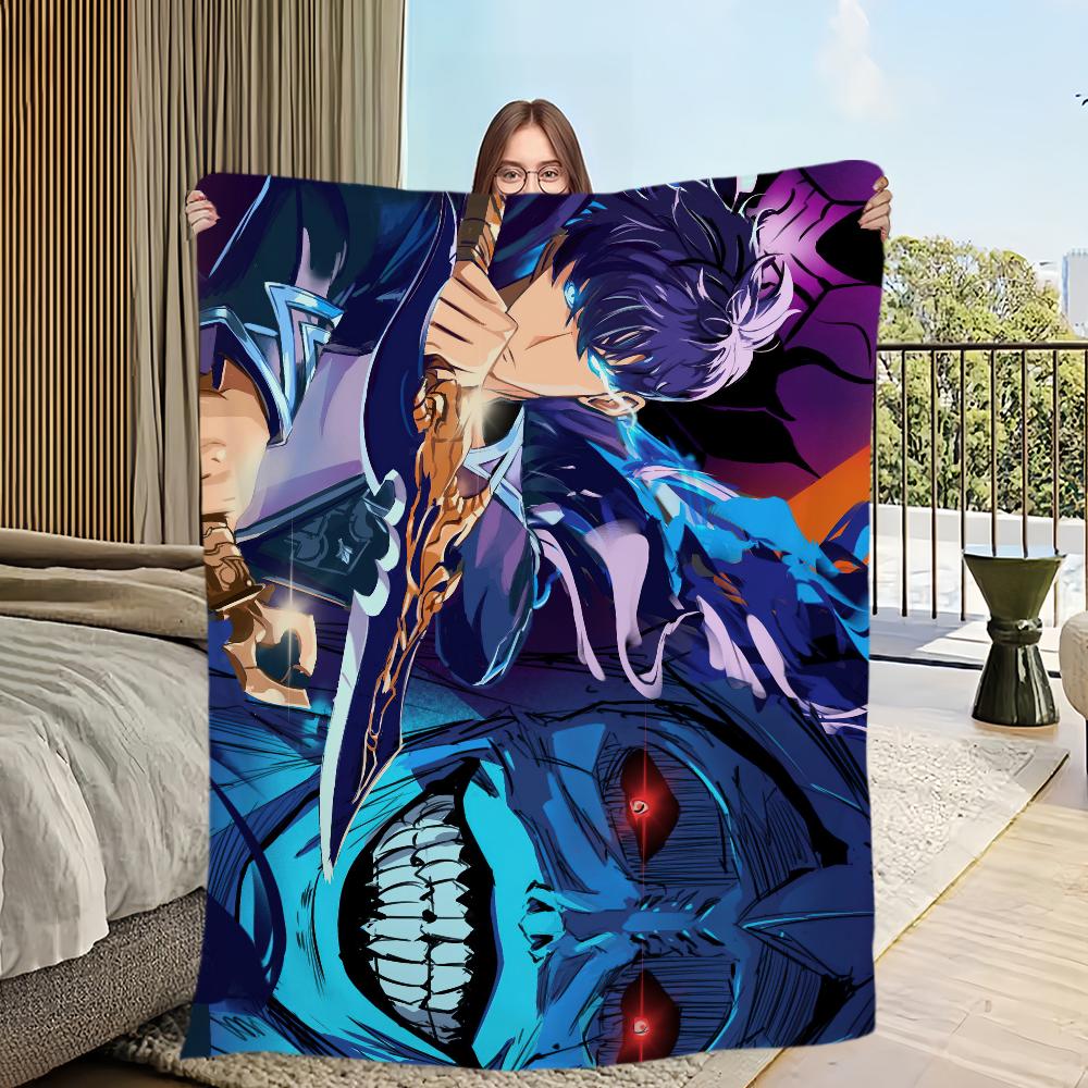 Anime S-Solo L-Leveling Printed Comfortable and Soft Sofa, Living Room Bed, Bedroom Blanket Suitable for Travel and Gifts