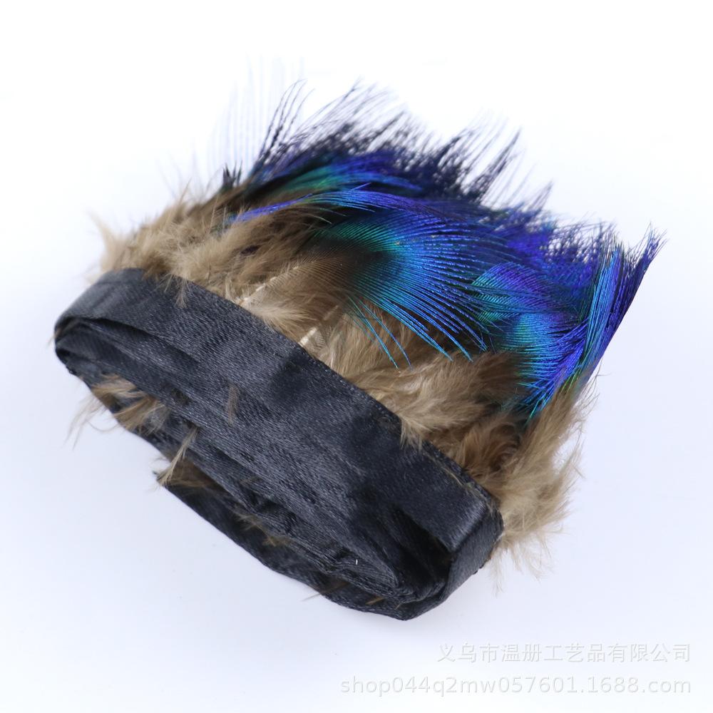 1M Peacock Hair Cloth Edge Clothing Accessories Material Peacock Blue Piece Cloth Edge Peacock Gold Piece Lace Decoration New