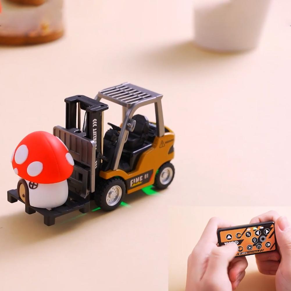 1/64 RC Trucks Alloy Forklift Mini APP 2.4GHZ RC Cars Remote Control Construction Engineer Vehicle Desktop Model Collection Gift