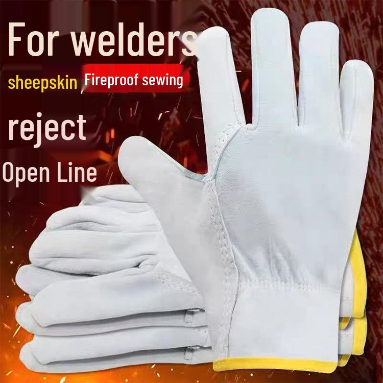 High-Temperature Resistant Cowhide Welding Gloves – Soft, Durable, Anti-Scald, Breathable, Short Style