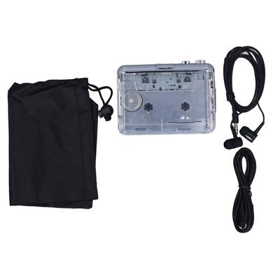 Cassette Tape Player Transparent Tape To MP3 Type C Port Portable Tape Player with Earphone for