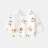 Newborn Boneless Pure Cotton Velcro Half-Back Pajamas - Spring/Autumn Style Baby Top
