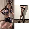 Sexy Bunny Girl Police Uniform Crotchless Lingerie Set Pajamas