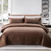 Solid Color Crystal Velvet Quilted Bedspread 3-Piece Set - Casual Home Bedding Blanket