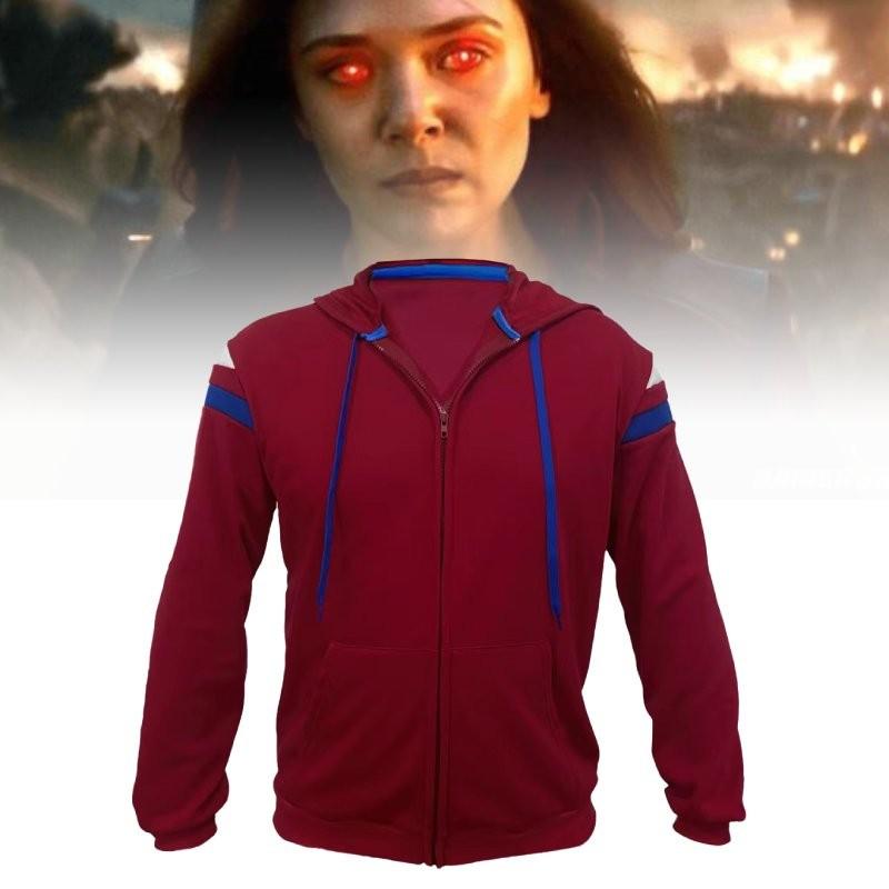 Felpa con zip Wanda Vision-Strega Scarlatta per Costume Cosplay Festa