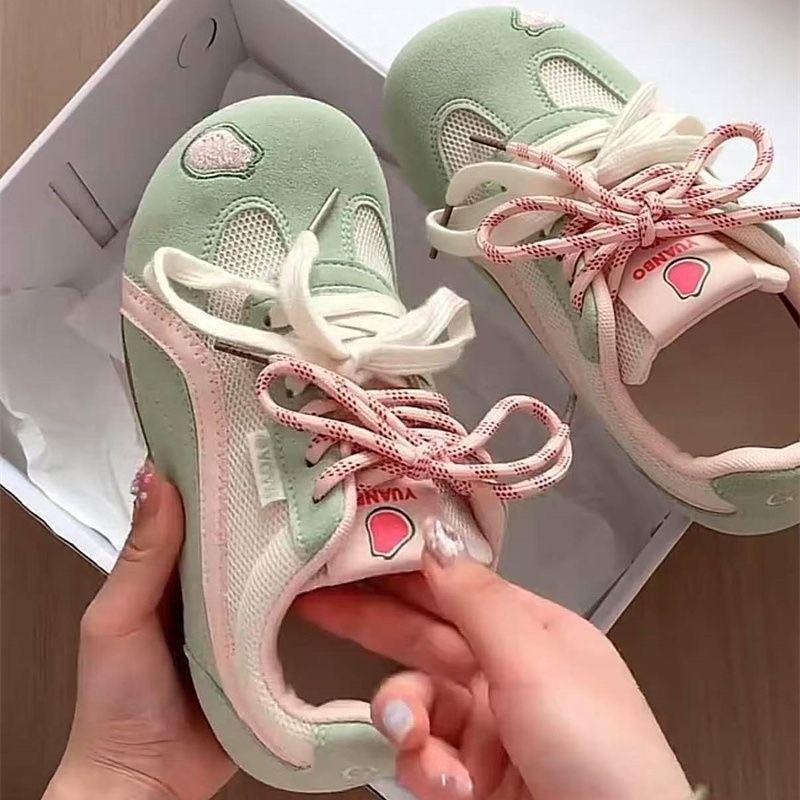 Fashion Women's 2025 New Autumn Mesh Breathable Lightweight Soft Sole Niche Virtue Training Sports Casual Shoes