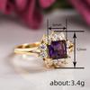 Classic Copper Alloy Zircon Ring Ladies Jewelry Wedding Promise Party Gift