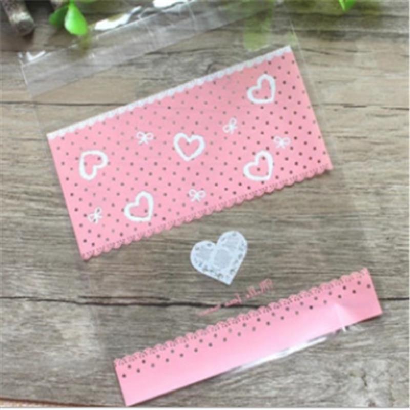 100 Pcs 10x10+3cm Flower Pattern Printed Plastic Bags Cookie Biscuits Snack Self Stick Package For Wedding Party Gift