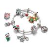 Copper Santa Claus Christmas Tree Charms Shiny Zircon Bead Fit Original Bracelets Diy Festival Fine Jewelry Gifts For Women
