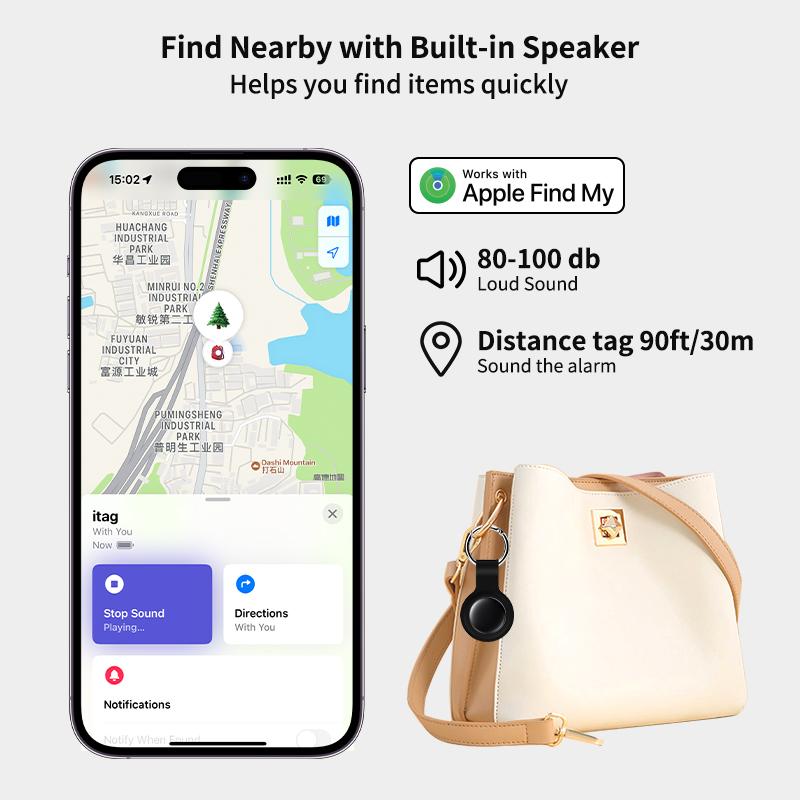 Außerhalb der Bluetooth-Reichweite Tracking-Locator Langstreckenfinder für Apple Find My APP Sprachlokalisierung Schlüssel Tasche Spielzeug Smart Tag für IOS