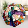 1pc Hummingbird StainedGlass Automatic Open/close Umbrella, 8-Rib Sturdy Structure, Portable Travel Umbrella, Parties, Everyday Use, Outdoor