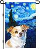 IVN Spring Summer Garden Ag 12x18 Inch Double Sided Chihuahua Dog Starry Night Inspired Outdoor Yard Ag for Outside Home GGO