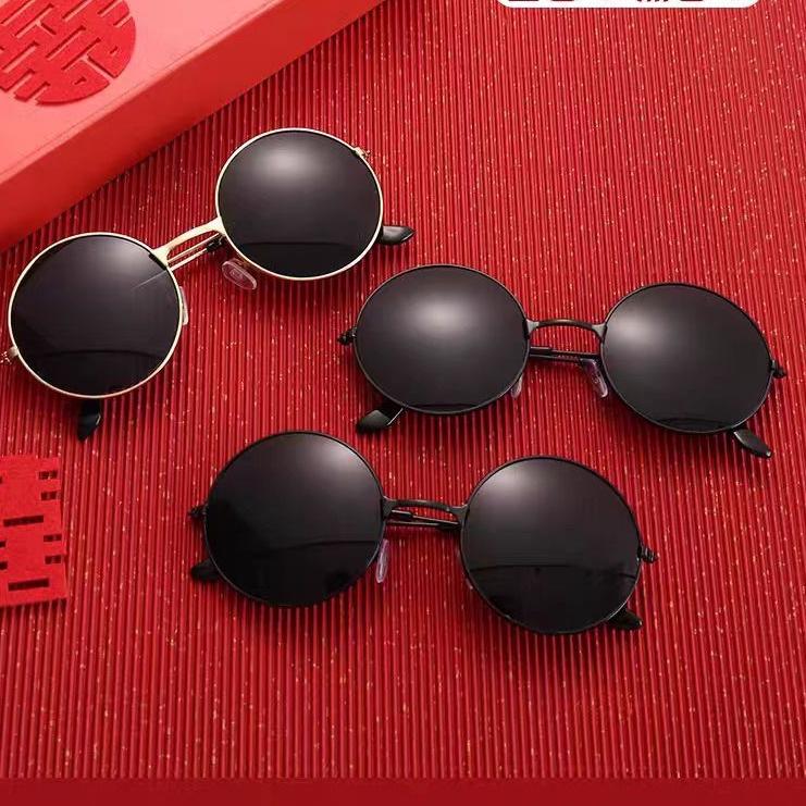 Retro Round Metal Sunglasses - Unisex Prince & Harry Potter Style, Perfect for Weddings