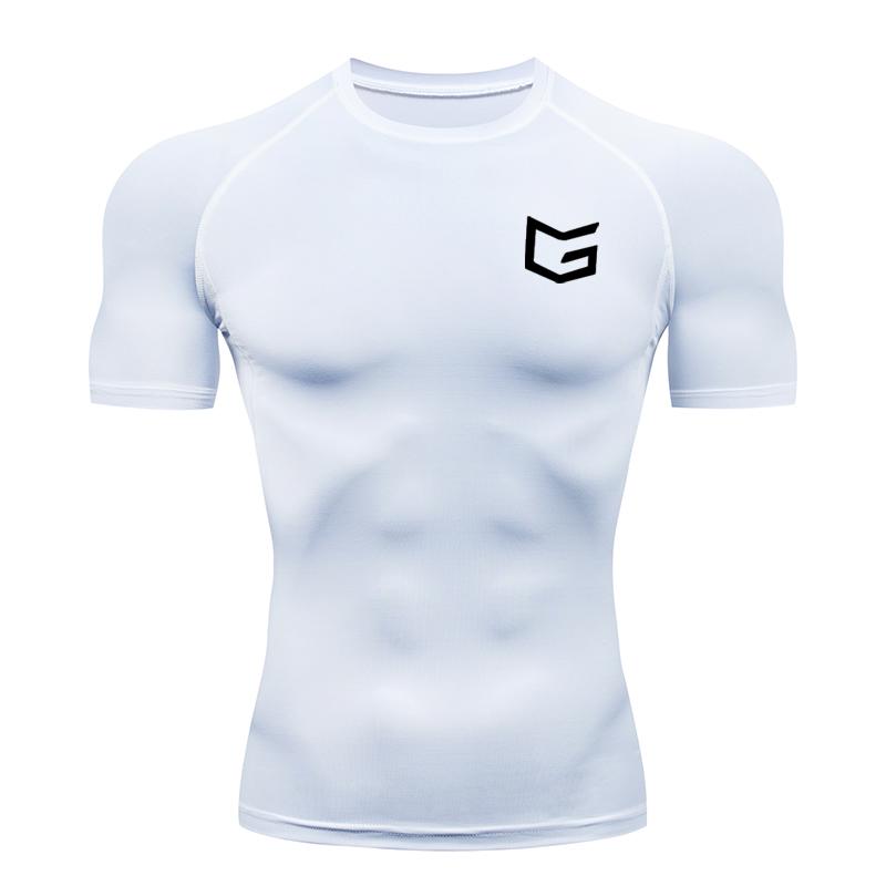 Kompressionsshirt mit Grafikprint für Herren, schnelltrocknend | Funktionsshirt für Fitnessstudio, Laufen und Sport RL000730