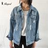 Women Basic Coat Denim Jacket Winter Jeans Jacket Denim Coat Loose Fit Casual Style
