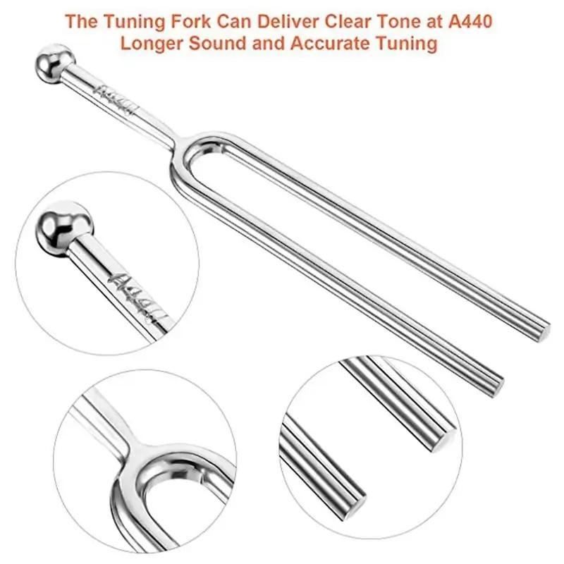 New 440Hz A Tuning Fork, Stainless Steel Professional Pitch Tuner For Violin Viola Cello, Musical Instrument Tool & Gift