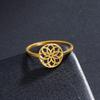 Sacred Geometric Flower of Life Ring Women Stainless Steel Gold Finger Rings Vintage Amulet Jewelry Gift