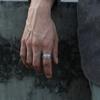 Adjustable Sterling Vintage Tibetan Mantra Ring Men Women Geometric Ethnic Style Lucky Charm Band
