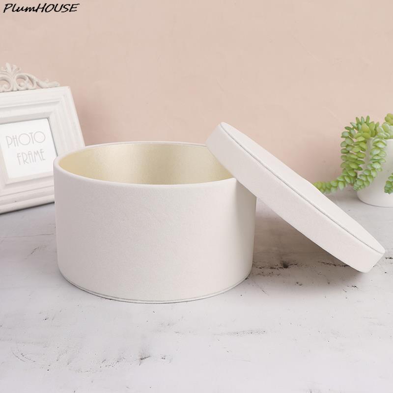 1PC Round Flannelette Flower Box Wedding Flower Christmas Gift Candy Multi-function Florist Gift Party Packaging Decoration Box