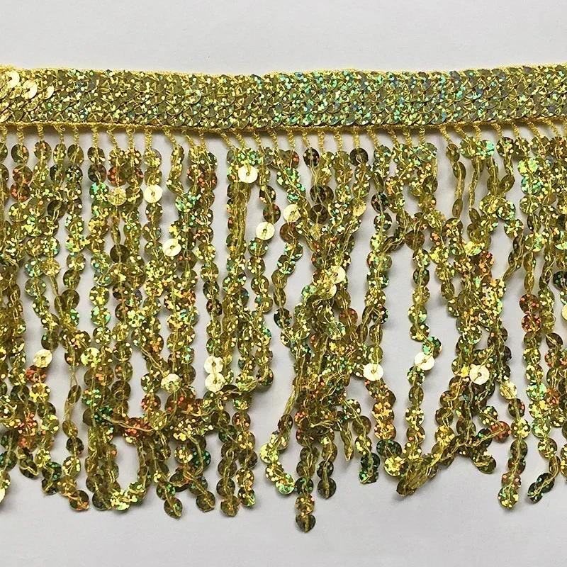 1-5M 16cm Meetee Sequin Tassel Fringe Latin Dress Lace Trims Ribbon Clothes Fringes Fabric Garment Crafts Sewing Accessories