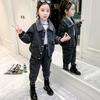 Meisjes Plus Velvet Denim Pak Herfst en Winter Mode Kleine Meisjes Winterkleding Kinderen Dik Denim Tweedelig Pak