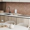 Vinyl Tile Set with Bedroom Motif Herringbone Pattern 10x40x20 Cm