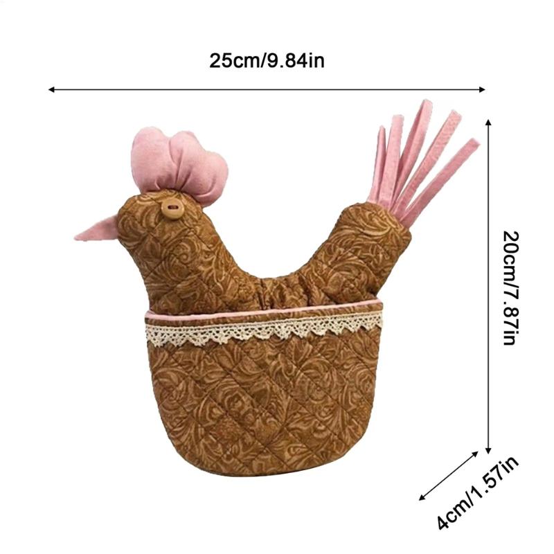 Cute Chicken Shaped Microwave Oven Mittens with Lace Trim,Homemade Style Cottage Core Kitchen Gift, Heat Resistant Baking Gloves