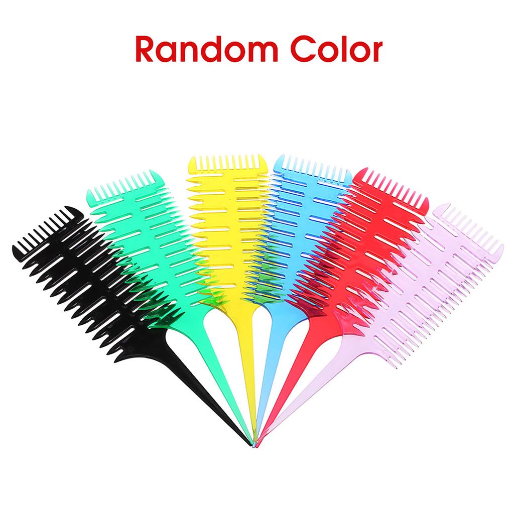 Hair Dyeing Comb 3 Way Sectioning Highlight Comb Professional Weave Weaving Comb Hair Dye Styling Tool For Salon Use