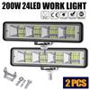 2Pcs 6'' 200W Led Work Light Flood Beam Bar Light Bar Offroad Lights Driving Fog Lights Lamps Drl Lights For Car Suv Truck Offroad