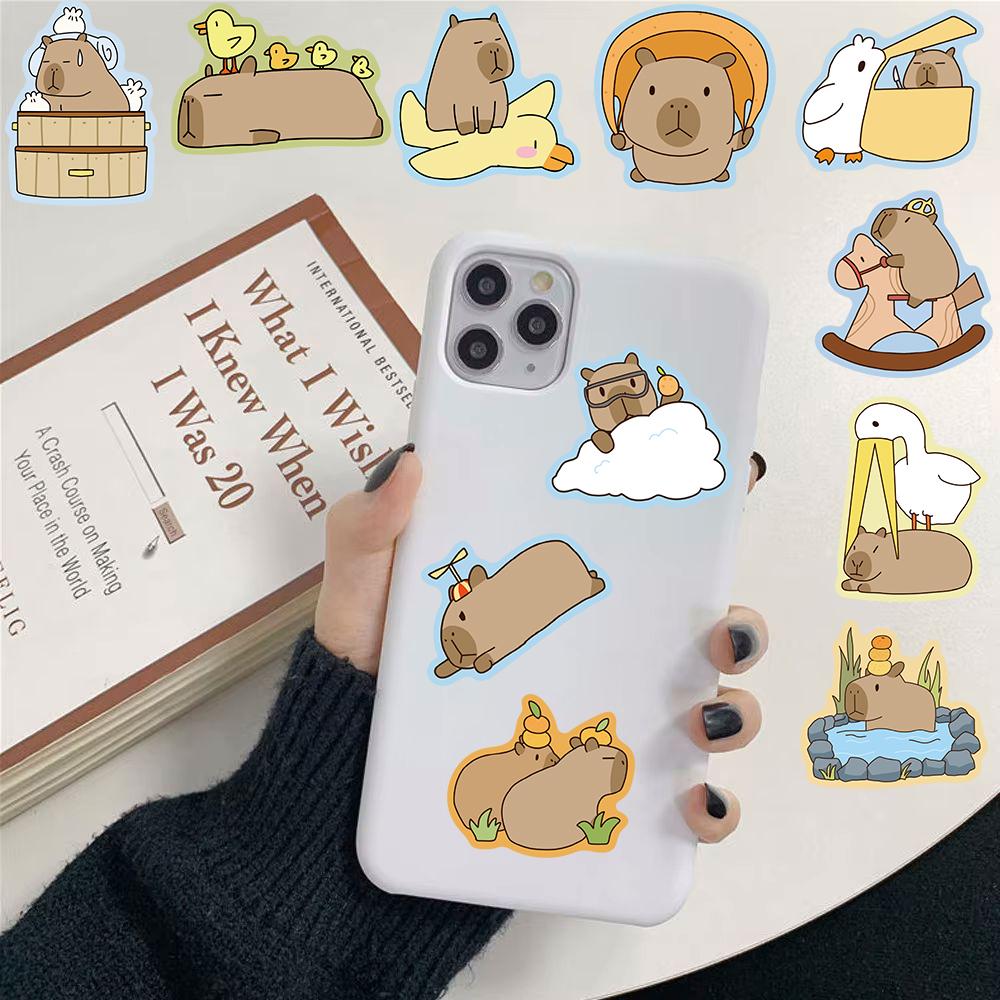 50PCS Cartoon Capybara Stickers Scrapbook Skateboard Guitar Laptop Luggage Bicycle Helmet Suitcase Sticker Pegatinas Phone Gift