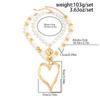 New Personalized Chunky Gold Silver Color Y2K Layered Beaded Pearl Multicolor Alloy Heart Pendant Jewelry Accessories
