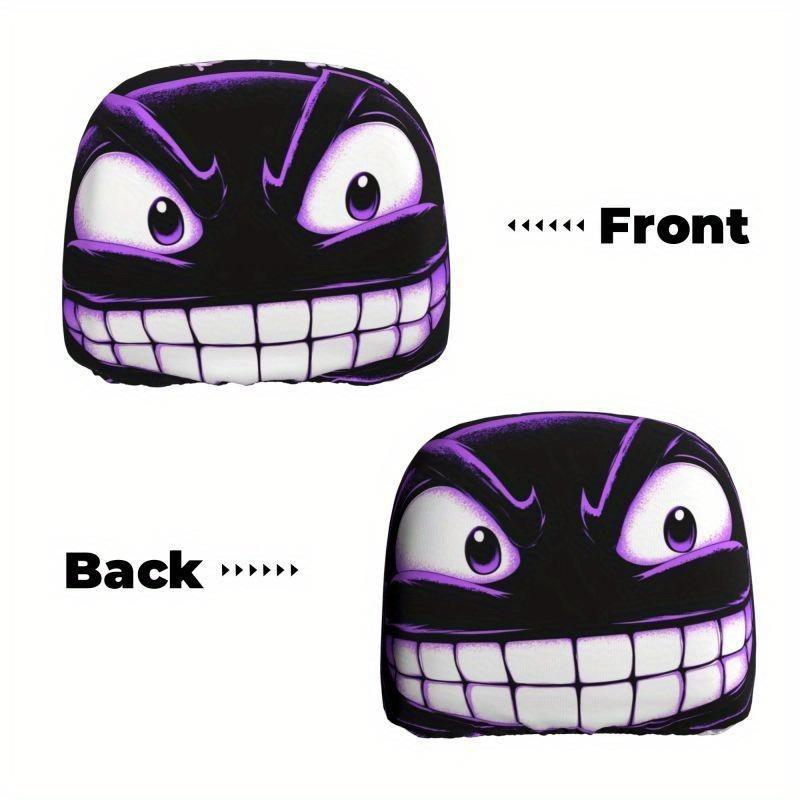 2PCS Funny Cartoon car headrest Cover, Cute Funny Eyes, Suitable for Halloween, Christmas car Universal Elastic Models Funny Decoration