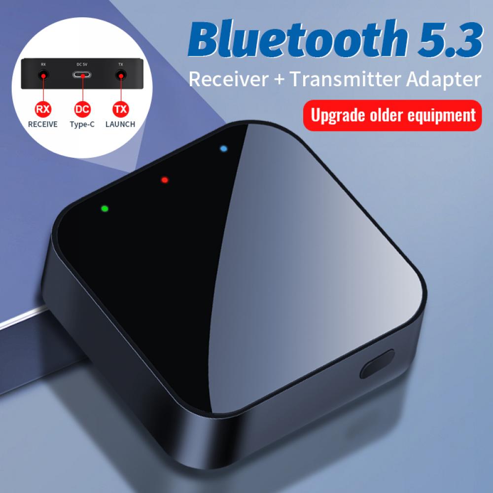 2 In 1 Bluetooth 5.3 Wireless Audio Transmitter and Receiver 3.5mm Aux Audio Adapter Bluetooth Transmitter for TV Car Headphones
