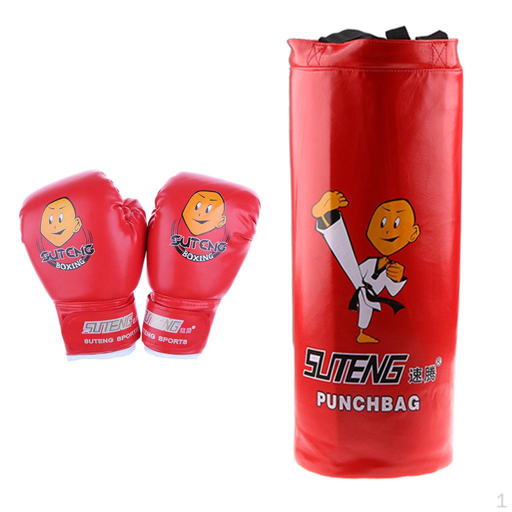 Boxing Punch Bag Gloves Set Kids Children Exercise Punching Training