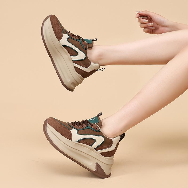 Platform dad shoes women's autumn new sports small height-increasing shoes breathable velvet versatile casual shoes women