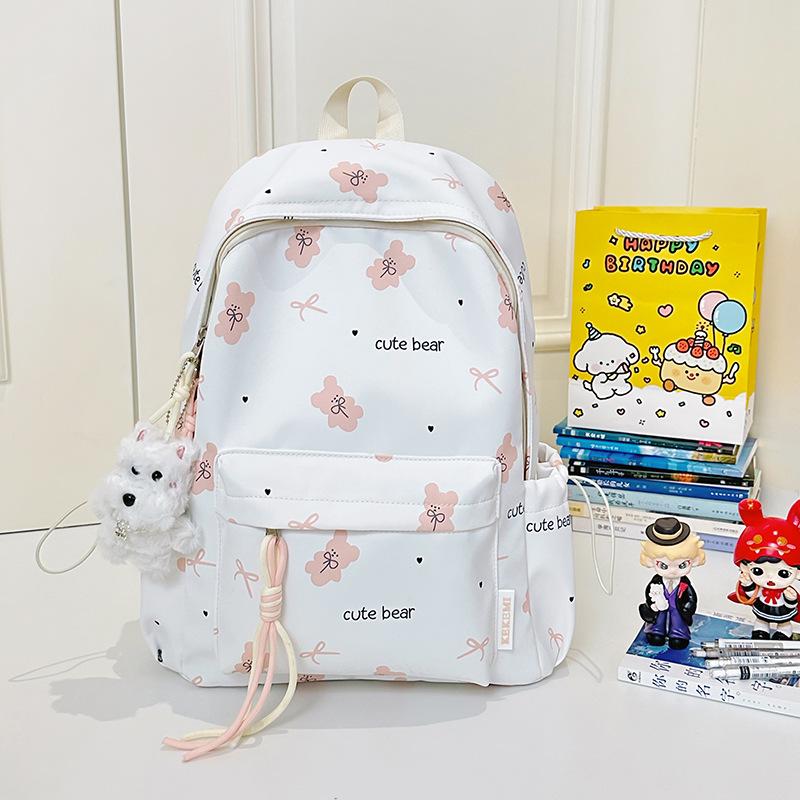 

School bag female Korean version solid color small fresh high school college student backpack campus ins Fengsen simple backpack female Single Pack
