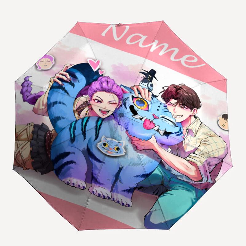 Personalized Name K-KPop Demon Hunters Print Umbrella - Automatic Open/Close, Eight-Rib Durable Frame, Automatic Folding Umbrella