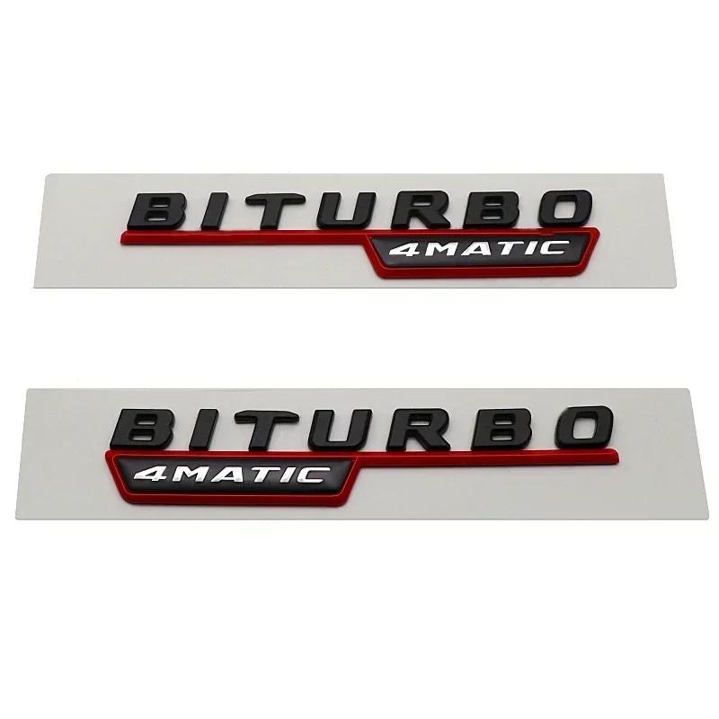 2pcs Car Fender Side Emblem Sticker Body Badge for Mercedes Benz BITURBO 4MATIC 2017-2021 W221 W212 W205 W211 W210 GLC B200 AT1