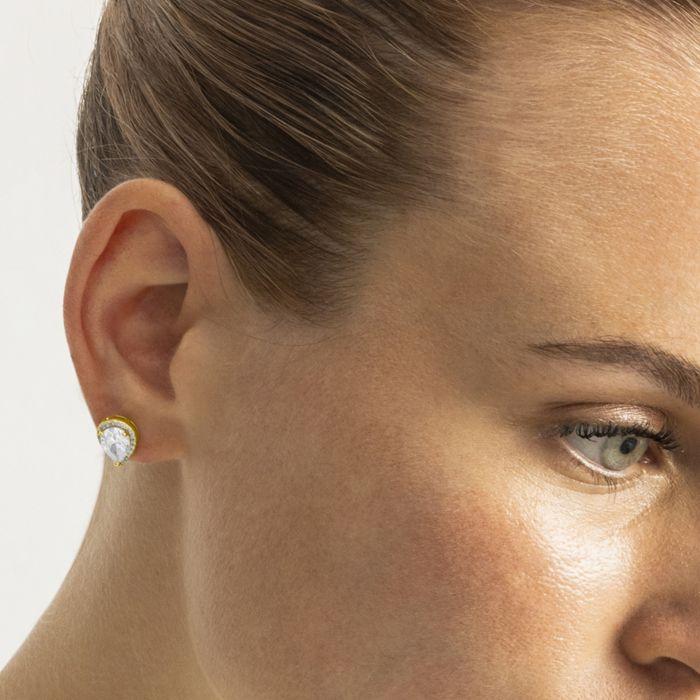 Boucles d'oreilles - LUXENTER - THELI - Argent 925 - Plaqué or jaune 18 carats - Zircone brillant