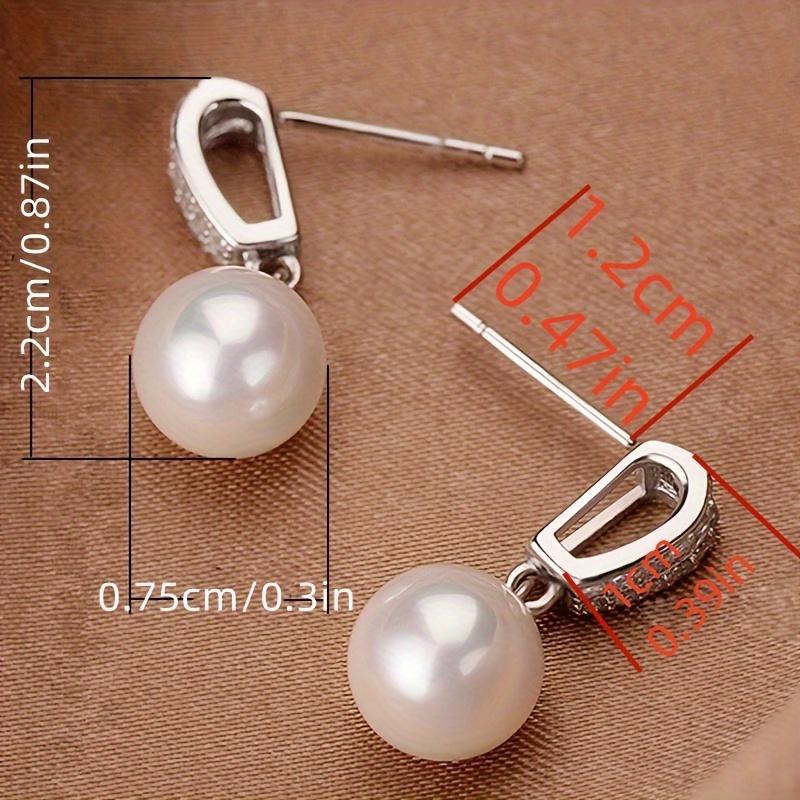 Luxurious large high-end imitation pearl earrings for women's synthetic zircon earrings